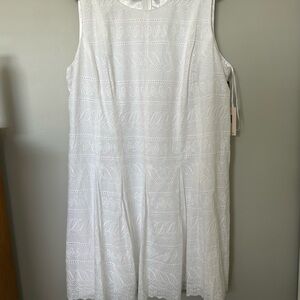 Size 22 White Eyelet Sleeveless Mini Dress- Ivanka Trump
